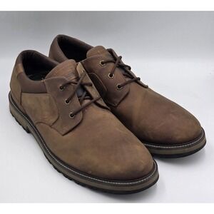 Dunham Men's Byrne Plain Toe Brown Oxford Lace Up Waterproof Shoes Size 15